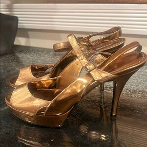 Marc Fisher Metallic Gold Platform Heels